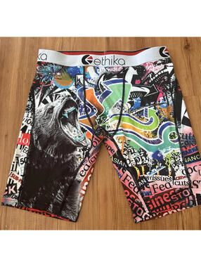 Brand New Ethika XL Boxer Brief Colorful Newspapers cutouts